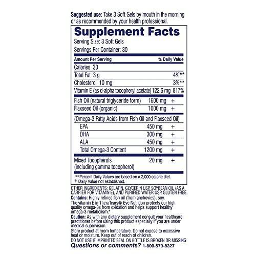 TheraTears Omega-3 Supplement 1200mg – 90 Kapseln für gesunde Augen