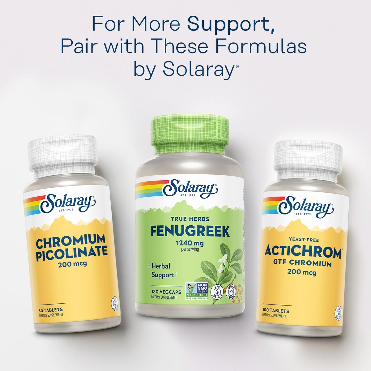 SOLARAY Bockshornklee-Samen Kapseln für Männer & Frauen – 1240 mg, vegan, non-GMO, 180 Kapseln (90 Portionen)