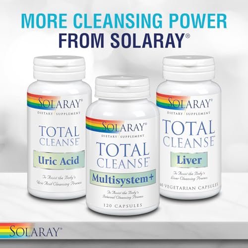 SOLARAY Total Cleanse Lymph – Kräuterkomplex für das Lymphsystem – mit Ingwerwurzel, Echinacea, Yerba Mate, Klettenwurzel, Rotklee, Gotu Kola und Rosskastanie – 60 VegCaps, 30 Portionen