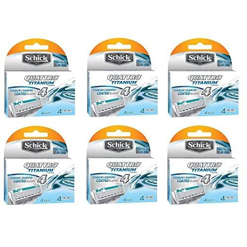 Schick Quattro Titanium Rasierklingen Nachfüllpackungen für Herren – 24 Klingen