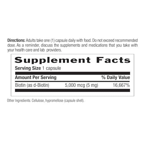 Country Life Hochdosiertes Biotin Vegan Kapseln 5 mg, 60 Stück