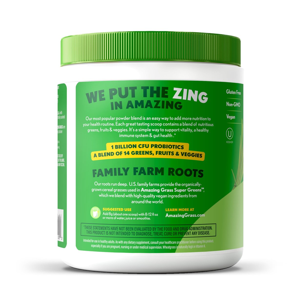 Amazing Grass Super Greens Pulver – Bio Grünpulver für Smoothies, Verdauung & Immunsystem, 30 Portionen (8,5 Unzen Original)