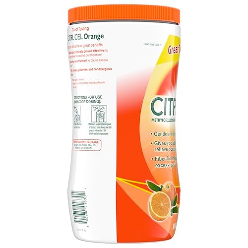 CITRUCEL Ballaststoffpulver bei gelegentlicher Verstopfung, Methylcellulose-Faserpulver, Orangengeschmack - 30 Unzen