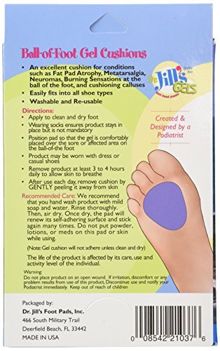 Dr. Jill's Gel Ball of Foot Cushions – Selbstklebend & Wiederverwendbar (1 Paar, Blau)