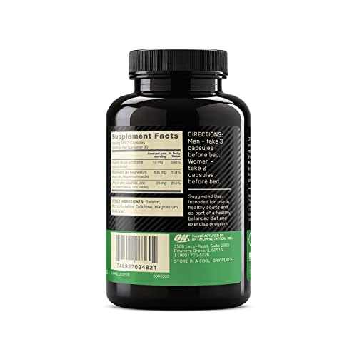 Optimum Nutrition Zink-Magnesium-Supplement für Männer und Frauen, 90 Kapseln – Muskelregeneration und Ausdauer