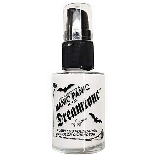 MANIC PANIC Dreamtone Weiße Foundation für Goth Make-up – Ölfreie, volldeckende flüssige Foundation & Hauttoner – Weiße Basis für Gothic Make-up, Cosplay & Halloween – Vegan & Tierversuchsfrei (28 ml)