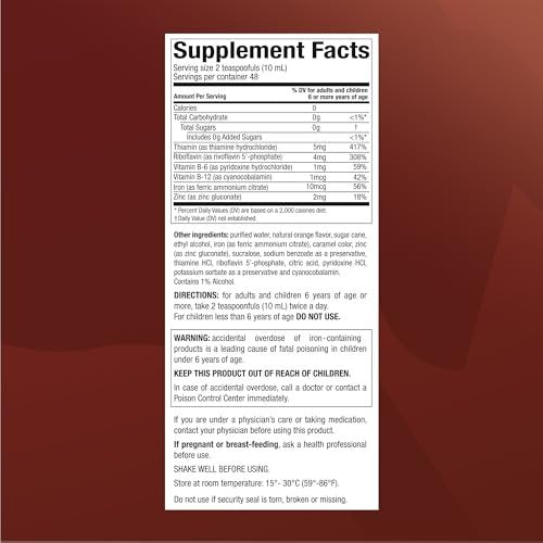 Menper Vino Carne Hierro Eisenpräparat | Flüssiges Eisen mit Vitaminen für Energie, rote Blutkörperchen & Sauerstofftransport | 473 ml