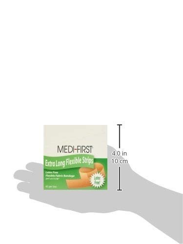 Medi-First 62178 Extra Lange Latexfreie Wundverbände, 1,9 cm x 11,9 cm, 40 Stück pro Box