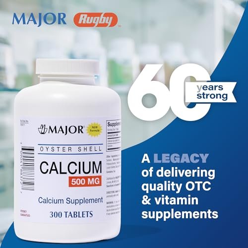 Major Austernschalen Calcium 500 mg - Tägliches Calciumpräparat - 300 Tabletten (1er-Pack)