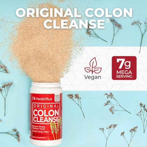 Health Plus Colon Cleanse - Natürliches tägliches Ballaststoffpulver - Glutenfrei, Entgiftung, Herzgesund (340 g, 48 Portionen)