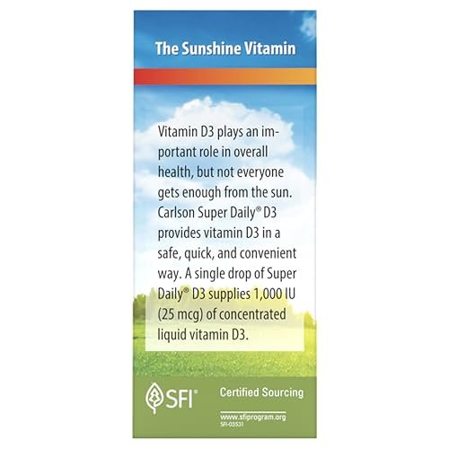 Carlson Super Daily D3 Vitamin-D-Tropfen, 1.000 IE (25 µg) pro Tropfen, 365 Tropfen, Jahresvorrat, unflavored, flüssig