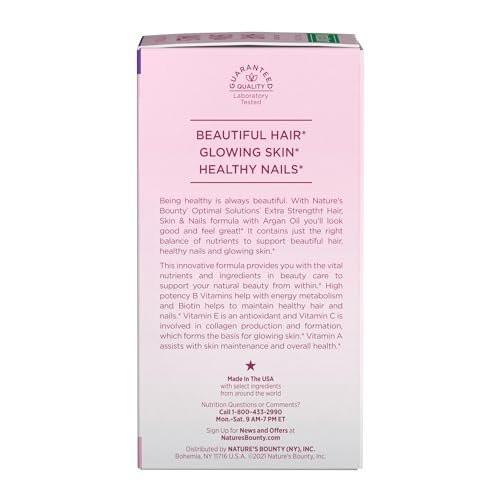 Nature's Bounty Advanced Hair, Skin & Nails – Argan-Angereichertes Vitaminpräparat mit Biotin und Hyaluronsäure, 150 Rapid-Release-Softgels, 50 Portionen