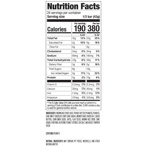 PROBAR MEAL Riegel Peanut Butter Chocolate Chip – 12er Pack, Nicht-GVO, Glutenfrei, Pflanzlich, Vollwertige Zutaten