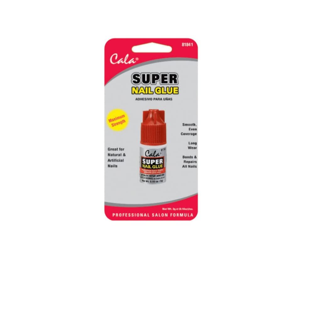 CALA Super Nagelkleber – Professionelle Nagelkleber für Press-On-Nägel & Tips, Starker Halt, gleichmäßiges Auftragen, 0,1 oz (1 Stück)