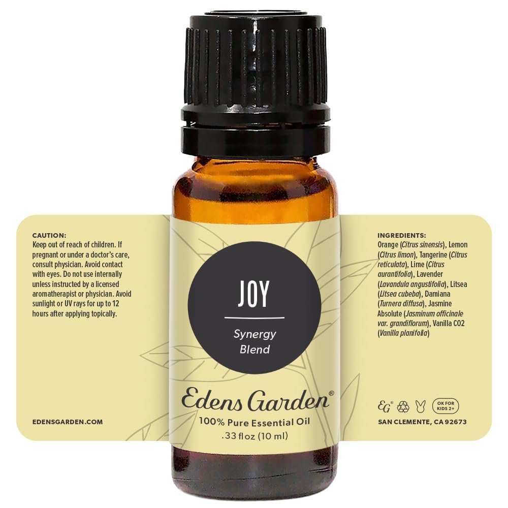 Edens Garden Joy Bio Ölmischung – 100% reine Premiumqualität, unverdünnt, natürlich, therapeutisch, für Diffuser, Kerzen, Wäsche, kindersicher 10 ml (0,33 fl oz)