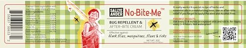 SALLYEANDER No Bite Me Natürliches Insektenschutzmittel & Anti-Juckreiz Lotion – DEET-frei, sicher für Kinder, Babys & Erwachsene – Vertreibt Mücken, Kriebelmücken, Flöhe & Zecken – Hergestellt in USA, 59 ml