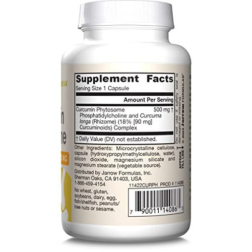 Jarrow Formulas Curcumin Phytosome 500 mg – 60 vegane Kapseln – mit Meriva – Antioxidans & Gelenkunterstützung