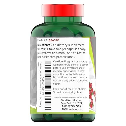 tnvitamins Cranberry Kapseln für Frauen & Männer - 90 Kapseln | Unterstützt die Gesundheit der Harnwege* | Cranberry-Konzentrat | Blasen- & Nierenunterstützung* | Antioxidantien