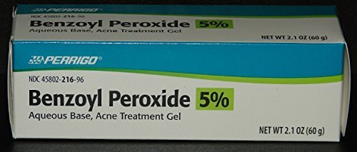 Perrigo 5% Benzoylperoxid Akne Behandlung Gel 60g Tube – Wirksame Anti-Akne Creme