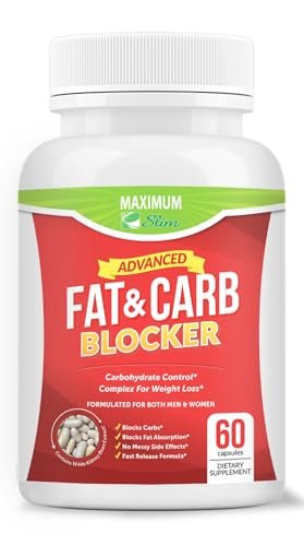 Maximum Slim Fett- & Kohlenhydratblocker – reines Kidneybohnen-Extrakt zur Gewichtsabnahme und Appetitzügelung, 60 Kapseln