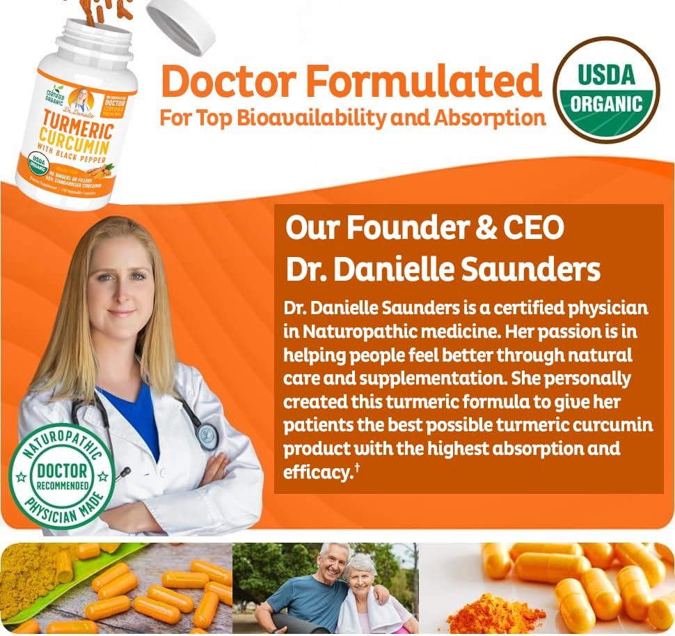 Bio-Turmeric Curcumin mit Schwarzem Pfeffer Extrakt 2000mg – Hochabsorbierendes Ultra-Potentes Nahrungsergänzungsmittel – 95% Curcuminoide – Vegan, Nicht-GVO – 120 Kapseln
