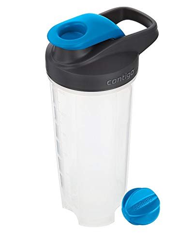 Contigo Shake & Go Fit Shaker Flasche, 28 oz, Carolina Blau, Schnappdeckel