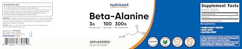 Nutricost Beta Alanin Pulver 300 g (10,7 oz) – 3 g pro Portion