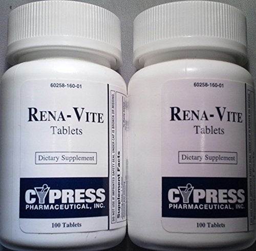 Cypress Pharmaceutical Rena-Vite Tabletten, 100 Tabletten pro Flasche (2 Flaschen)
