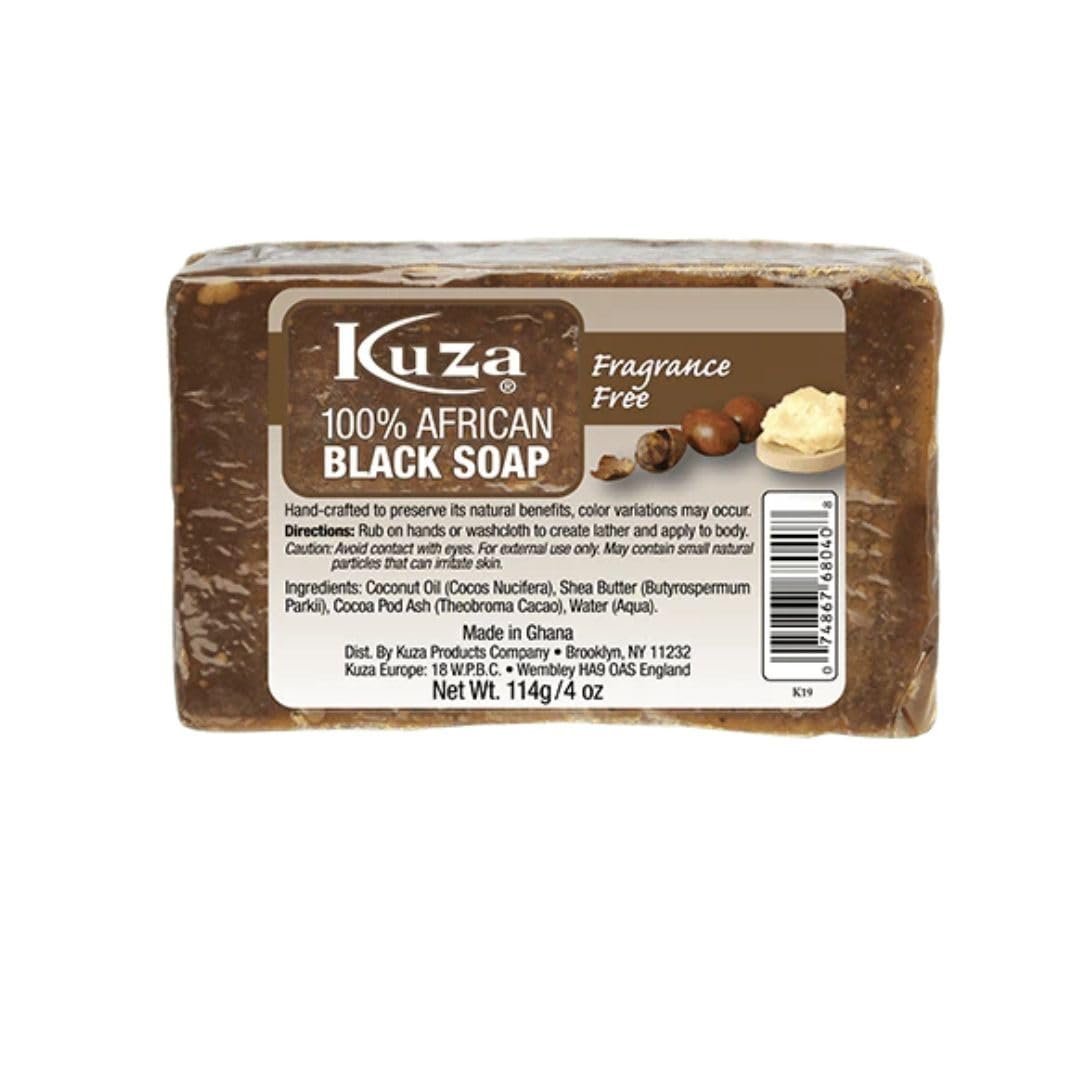Kuza 100% African Black Soap – Duftfrei, 113 g (4 oz)