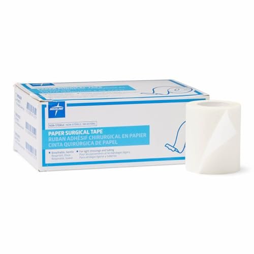 Medline Essentials Papier-Medical Tape 5 cm x 9,1 m pro Rolle, Packung mit 6