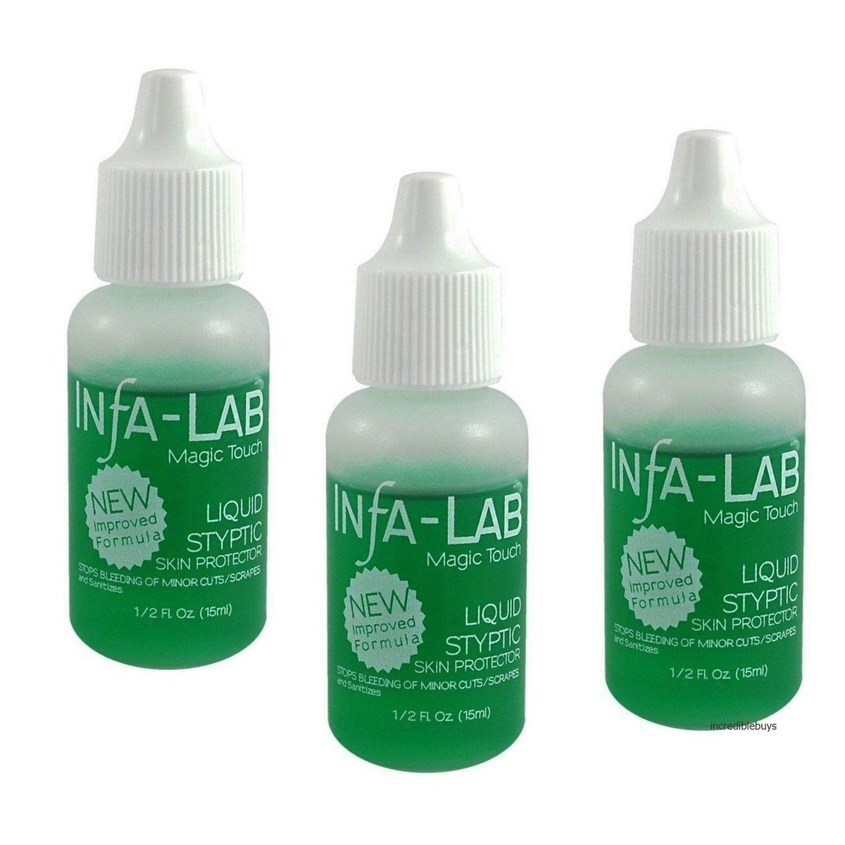 Infalab Magic Touch Liquid Styptic Skin Protector (3er-Pack) – Flüssiger Blutstillstift für kleine Schnitte und Rasurverletzungen