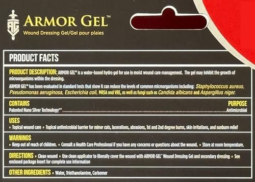 Silver Biotics Armor Gel Wundheilgel | Erste Hilfe + Verbrennungsgel mit 24 PPM Silber | 42 g