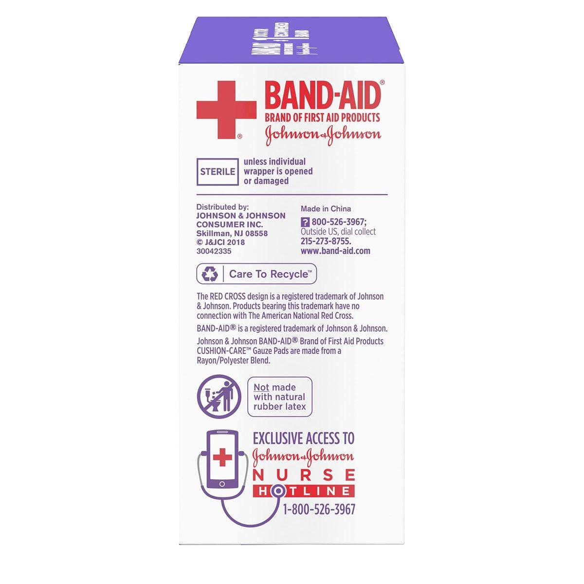 Band-Aid Marke Cushion Care Nicht haftende Wundauflagen, einzeln verpackt, Mittel, 7,5 x 7,5 cm, 10 Stück