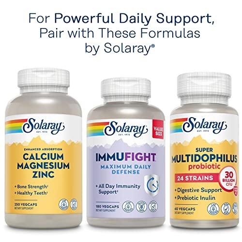 Solaray Once Daily Adult 50+ Komplett-Multivitamin für Frauen & Männer – essentielle Vitamine & chelatierte Mineralien für gesunde Energie, Herz, Gehirn & Immunsystem, mit CoQ10 & Lutein, ohne Eisen, 90 VegKapseln