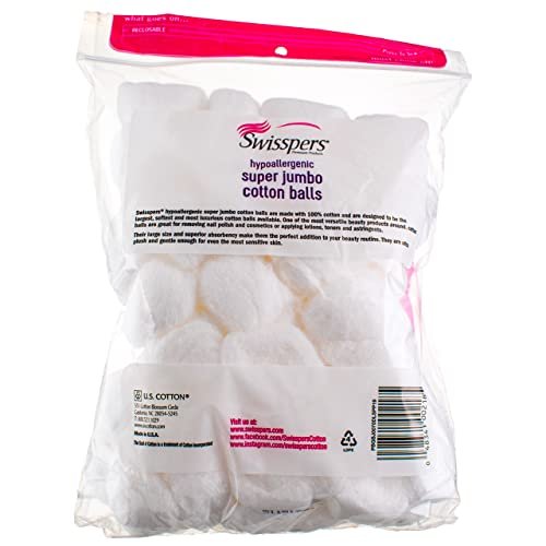 Swisspers Premium Super Jumbo Wattebällchen, Puff Perfect (4er-Pack)