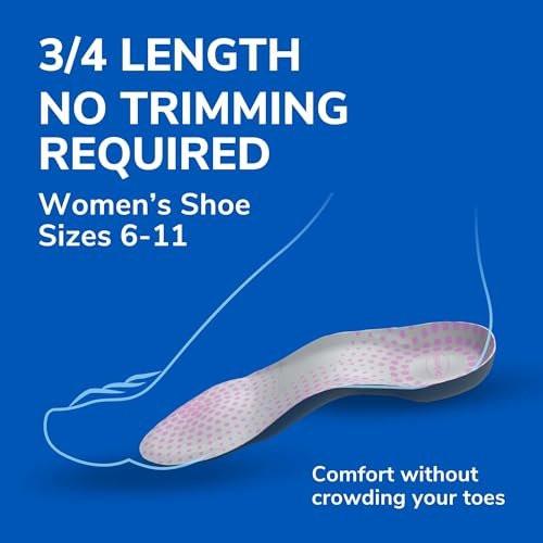 Dr. Scholl's Tri-Comfort Einlegesohlen für Damen, Größe 6-11, 1 Paar, 3/4 Länge
