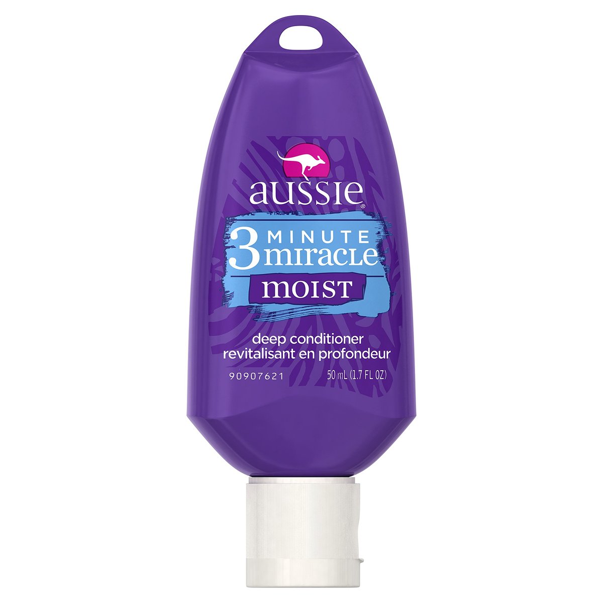 Aussie 3 Minute Miracle Moist Tiefenpflege-Kur, 50 ml – Feuchtigkeitsspülung für trockenes, lockiges Haar