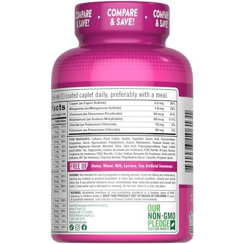 Nature's Truth Multivitamin für Frauen mit Eisen | 100 Tabletten | Non-GMO & Glutenfrei | ABC-Komplett