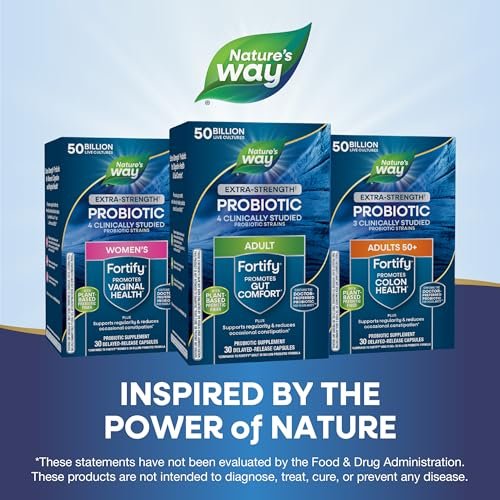 Nature's Way Extra Strength Fortify Probiotikum – 50 Milliarden Lebendkulturen für Verdauungs- und Immununterstützung, 30 Kapseln