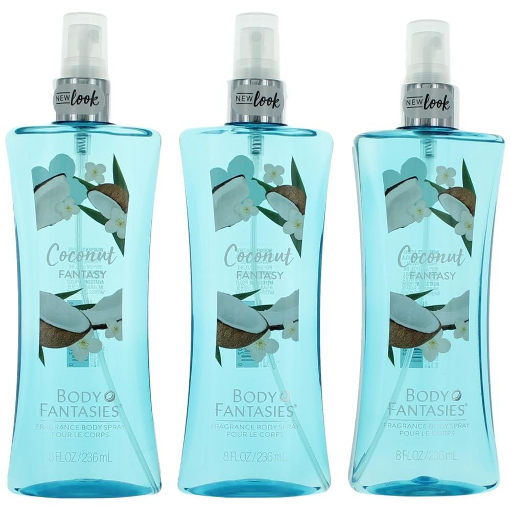 Coconut Fantasy Body Spray – 3er-Pack (8 oz) – Verführerischer Kokosduft von Body Fantasies