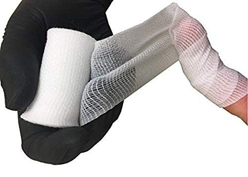 Dealmed 3 Zoll Nicht-Sterile Konformierende Dehnbare Mullbinden, 4,1 Yards Latexfreie Verbandswicklung, Medizinische Nicht-Haftende Wundversorgungsnetzverbände (Schachtel mit 12 Rollen)