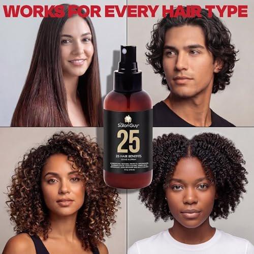 THESALONGUY 25 Spray Leave-In Conditioner – Kollagen, Keratin & Biotin Haarrepair für Männer & Frauen – Stärkt, entwirrt & schützt – Leichte, nicht fettende Formel (118 ml)