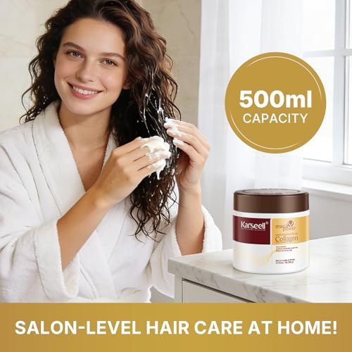 Karseell Collagen Haarmaske – Tiefenpflege mit Arganöl & Kollagen für trockenes & geschädigtes Haar, 500 ml