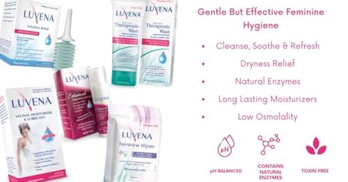 Luvena Vaginaldusche für Frauen – Ultra-sanfte Intimwaschlotion – pH-ausgeglichen mit Milchsäure & natürlichen Enzymen, reduziert Gerüche, parabenfrei – 85 g (2er-Pack)