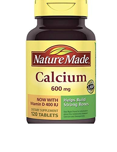 Nature Made Calcium 600 mg mit Vitamin D – 120 Tabletten – Nahrungsergänzungsmittel für starke Knochen