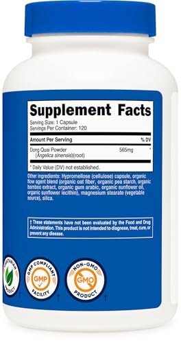 Nutricost Dong Quai 565mg, 120 Kapseln - Glutenfrei, Nicht-GMO, Vegetarische Kapseln - Angelica Sinensis