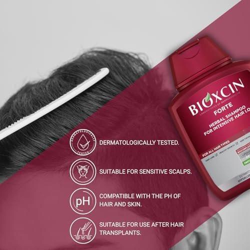 BIOXCIN Kräuter-Shampoo gegen Haarausfall – Stärkende & nährende Formel, Anti-Schuppen, Kopfhaut revitalisierend, tiefenfeuchtigkeitsspendend & reparierend, mit natürlichen Pflanzenextrakten für gesundes, dichteres Haar (3er-Pack, 9 Fl Oz)