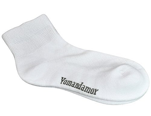 Yomandamor 5 Paar Damen Baumwoll-Knöchel Socken, atmungsaktive Mesh-Diabetikersocken mit nahtloser Zehe, Größe L (9-11)