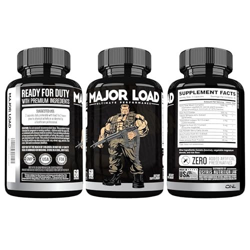 ONL Major Load Testosteron-Booster für Männer – Samenvolumen-Booster – Libido-Booster mit Horny Goat Weed, Maca Root, Tongkat Ali – Energie, Ausdauer & Kraft – 60 Kapseln, Nicht-GVO, Hergestellt in den USA