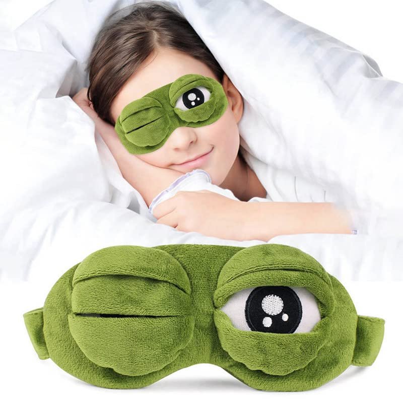 2er-Pack Schlafmaske für Mädchen, Frauen, Männer, Kinder – Lustige, niedliche, konturierte 3D-Tiermaske (Frosch, Katze, Hund) für erholsamen Schlaf